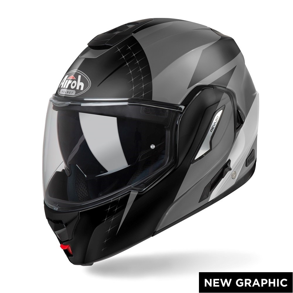 MODULAR AIROH HELMET REV RE19L35 MATTE SCHWARZ GRAU Größe M ...